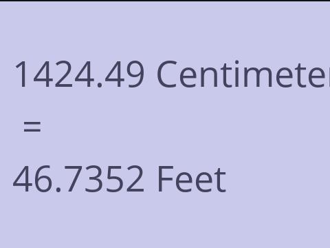 1424.49 CM TO FEET