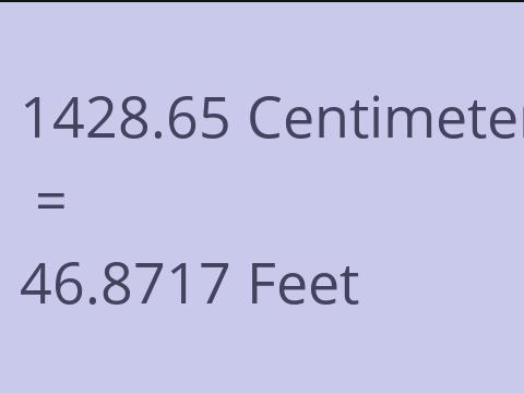 1428.65 CM TO FEET