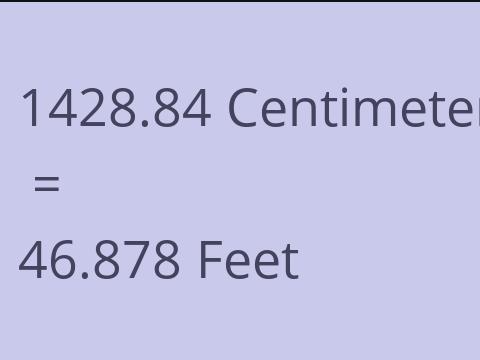 1428.84 CM TO FEET