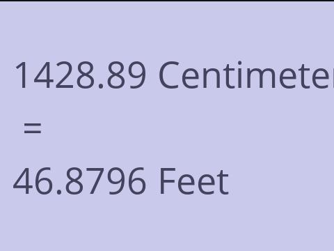 1428.89 CM TO FEET