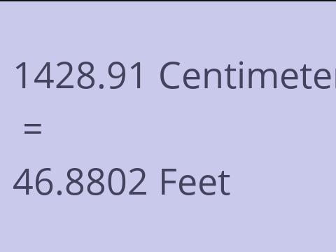 1428.91 CM TO FEET