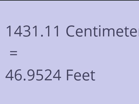 1431.11 CM TO FEET