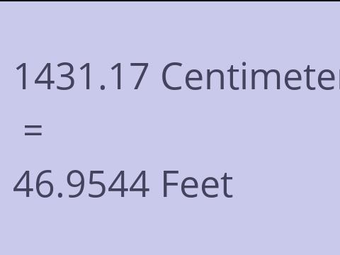 1431.17 CM TO FEET