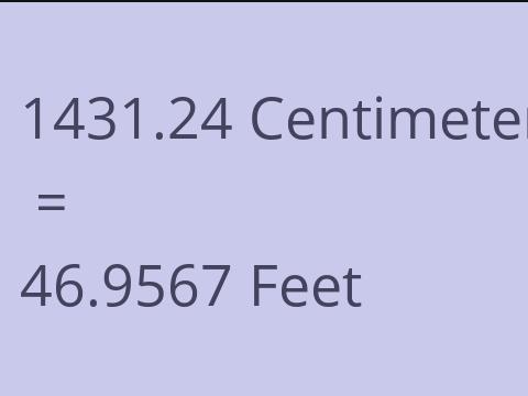 1431.24 CM TO FEET