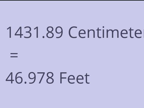 1431.89 CM TO FEET