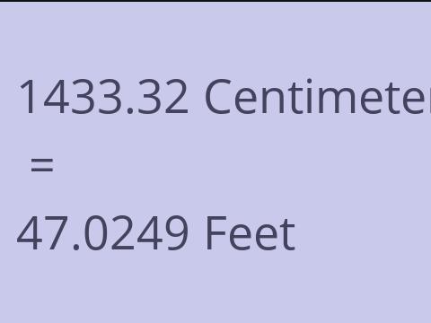 1433.32 CM TO FEET