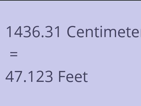 1436.31 CM TO FEET