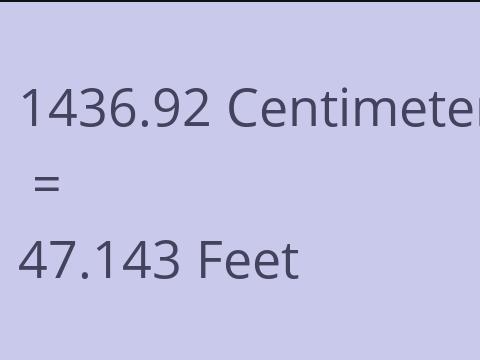 1436.92 CM TO FEET