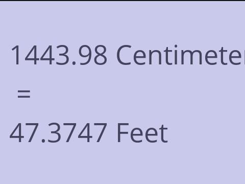 1443.98 CM TO FEET