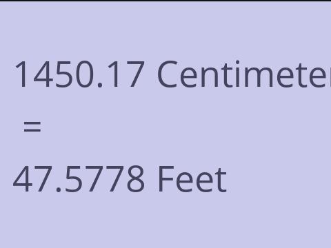 1450.17 CM TO FEET