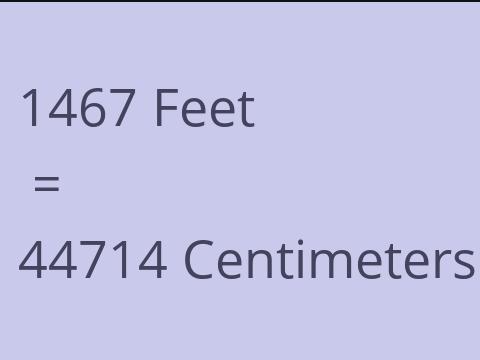 1467 FEET TO CM