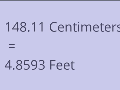 148.11 CM TO FEET