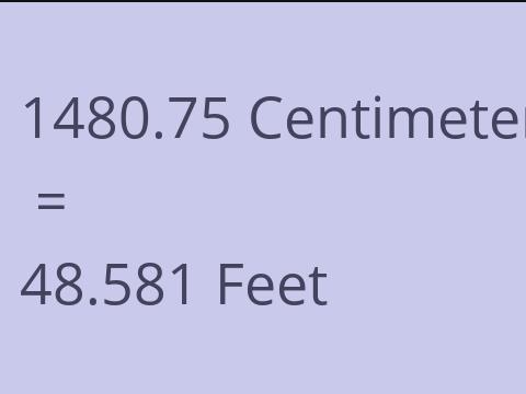 1480.75 CM TO FEET