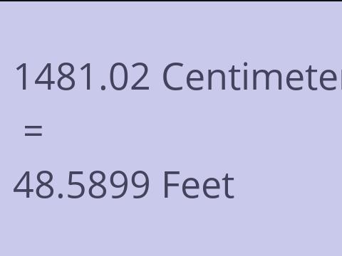 1481.02 CM TO FEET