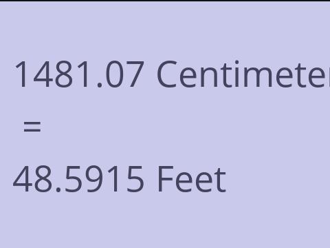 1481.07 CM TO FEET