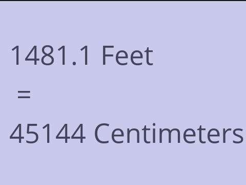 1481.1 FEET TO CM