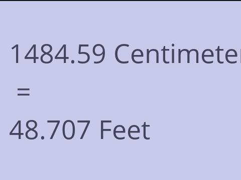 1484.59 CM TO FEET