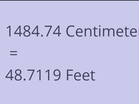 1484.74 CM TO FEET