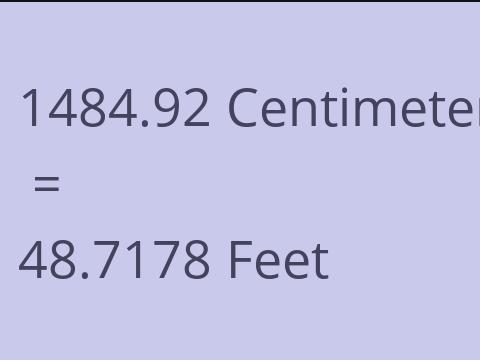 1484.92 CM TO FEET