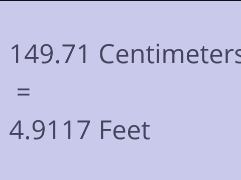 149.71 CM TO FEET