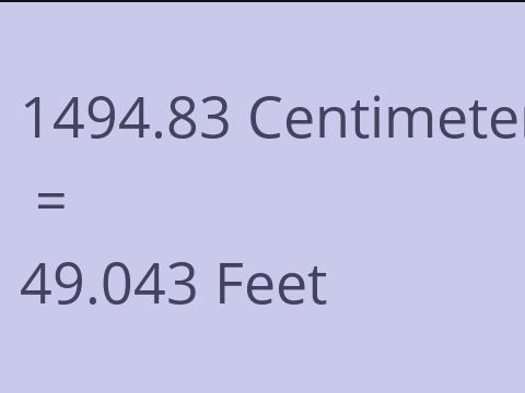 1494.83 CM TO FEET