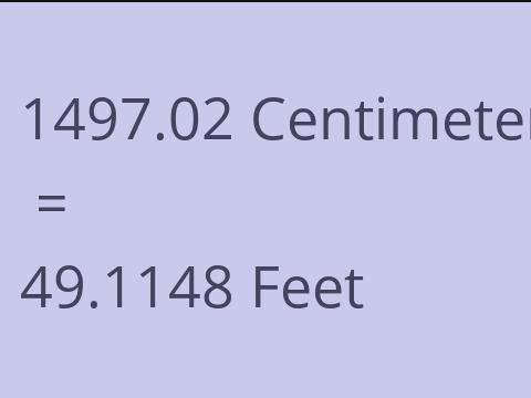 1497.02 CM TO FEET