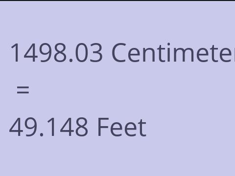 1498.03 CM TO FEET