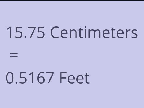 15.75 CM TO FEET