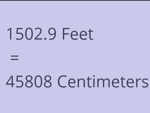 1502.9 FEET TO CM