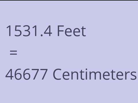 1531.4 FEET TO CM