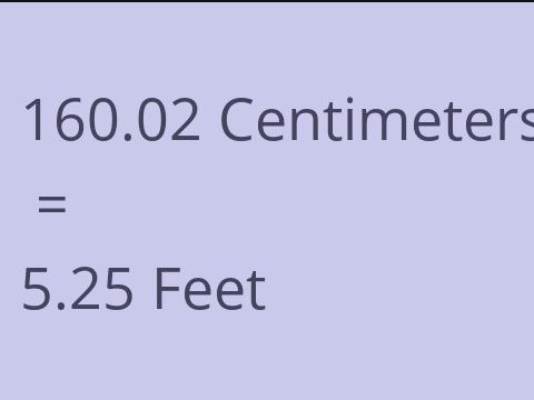 160.02 CM TO FEET