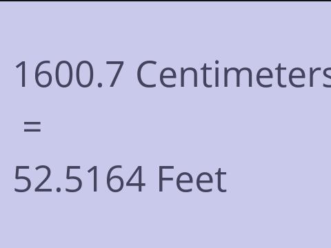 1600.7 CM TO FEET