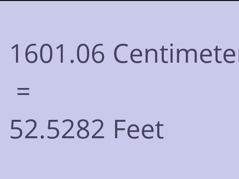 1601.06 CM TO FEET