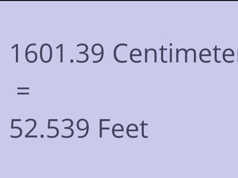 1601.39 CM TO FEET