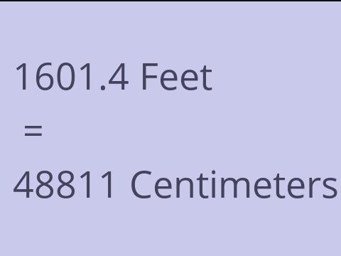 1601.4 FEET TO CM