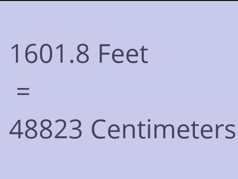 1601.8 FEET TO CM