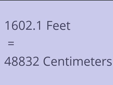 1602.1 FEET TO CM