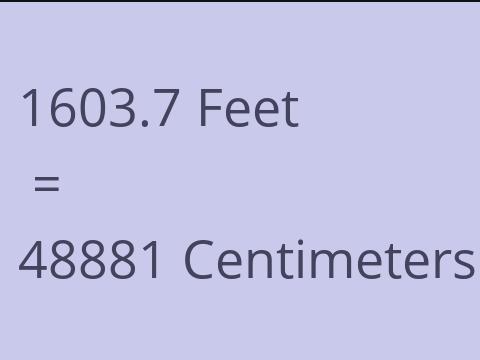 1603.7 FEET TO CM