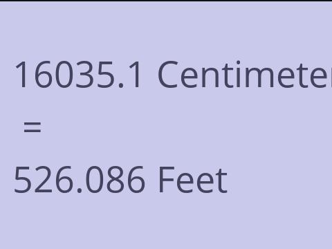 16035.1 CM TO FEET