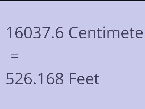 16037.6 CM TO FEET