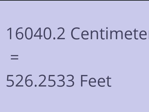 16040.2 CM TO FEET