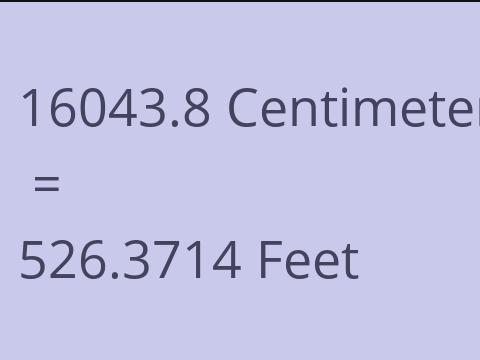 16043.8 CM TO FEET