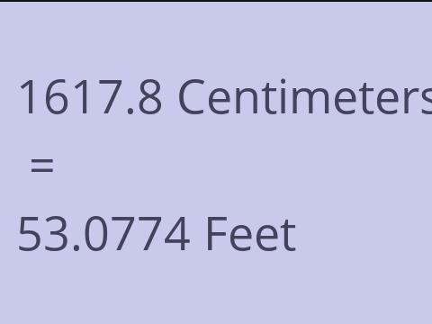 1617.8 CM TO FEET