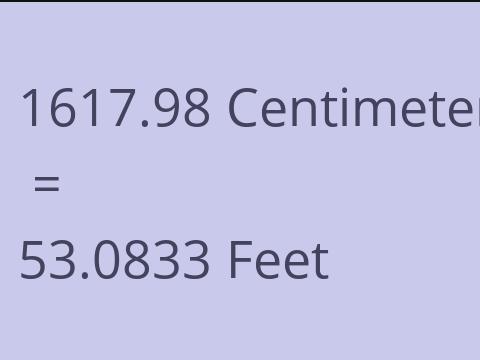 1617.98 CM TO FEET