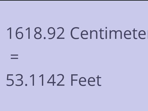 1618.92 CM TO FEET