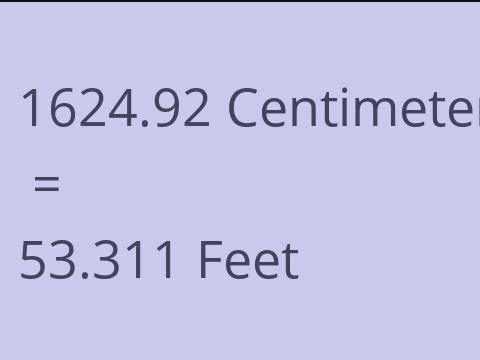 1624.92 CM TO FEET