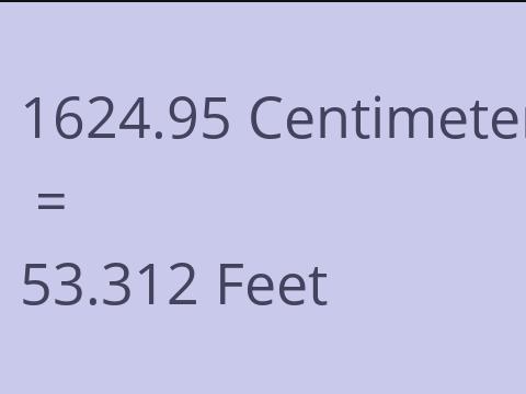 1624.95 CM TO FEET