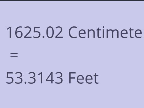 1625.02 CM TO FEET