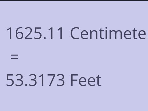 1625.11 CM TO FEET