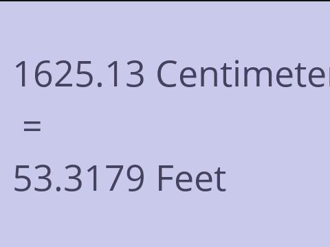 1625.13 CM TO FEET